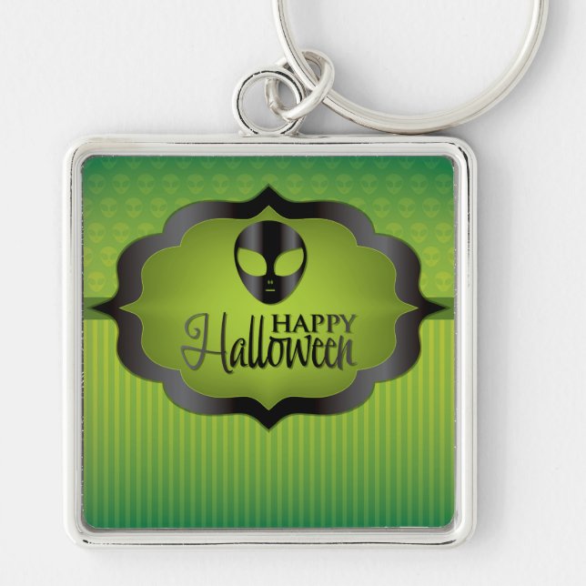 Halloween green alien key ring (Front)