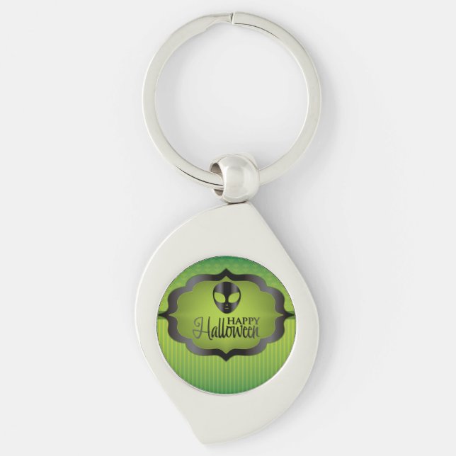 Halloween green alien key ring (Front)