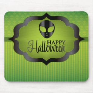 Halloween green alien mouse mat
