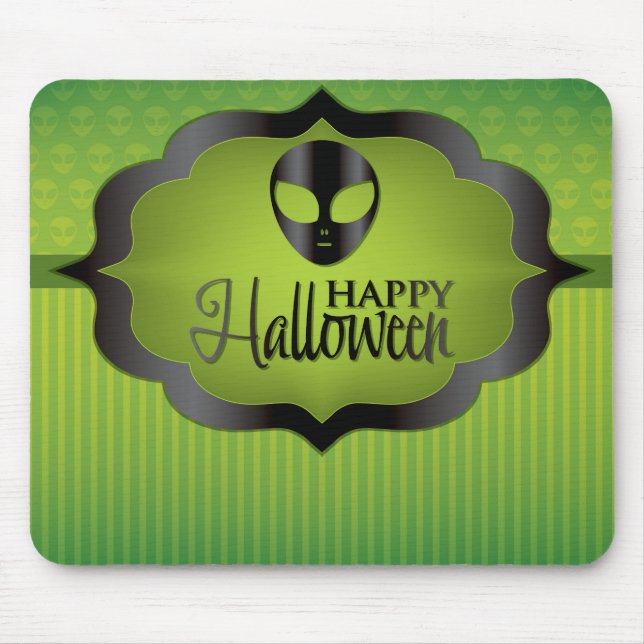 Halloween green alien mouse mat (Front)