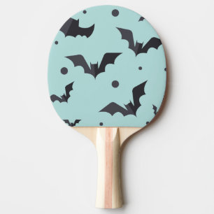 Halloween Green Bat Pattern Ping Pong Paddle
