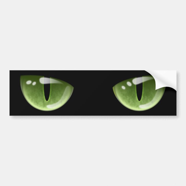Halloween Green Cat Eyes Bumper Sticker (Front)