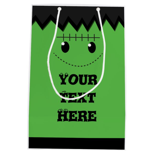 Halloween Green Frankenstein Cute Personalised Bag (Back)