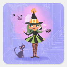 Halloween Green Hair Witch Lavender & Pink