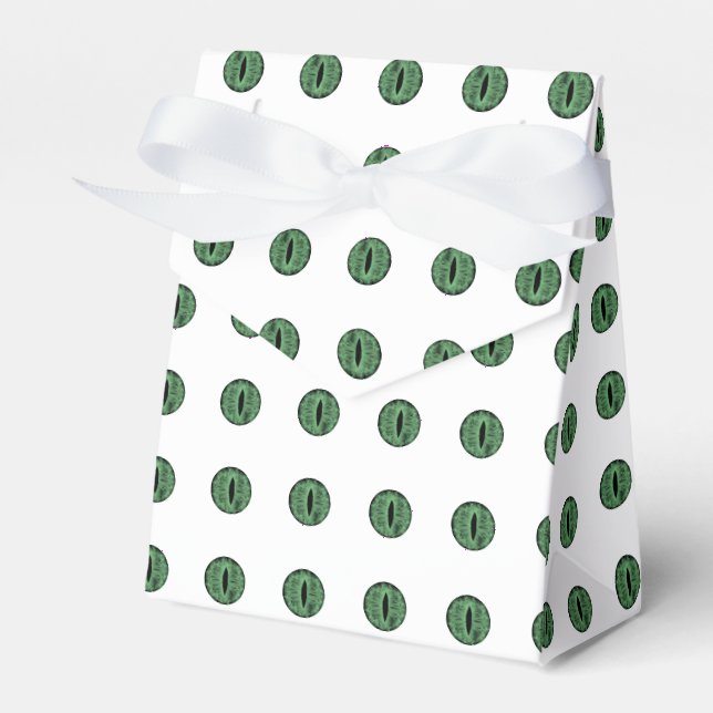 Halloween Green Polka Dot Eyes Favour Box (Front Side)