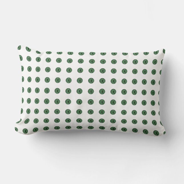 Halloween Green Polka Dot Eyes Lumbar Cushion (Front)