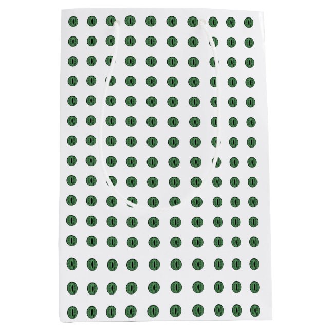 Halloween Green Polka Dot Eyes Medium Gift Bag (Front)