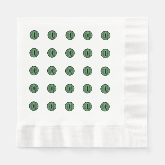 Halloween Green Polka Dot Eyes Napkin (Front)