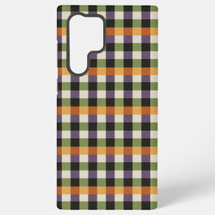Halloween green, purple & black gingham pattern samsung galaxy case