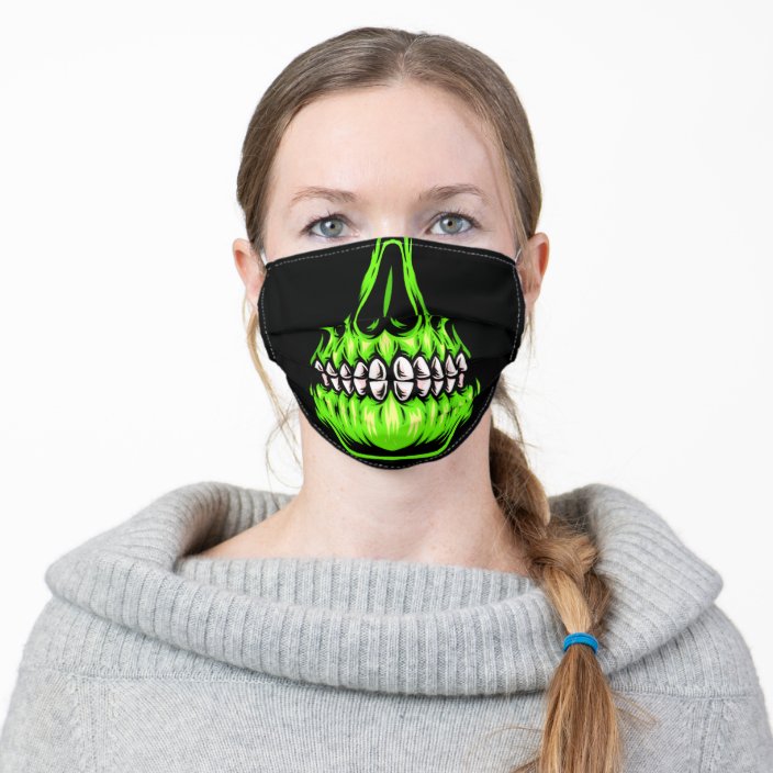 Halloween • Green Skull • Face Mask 