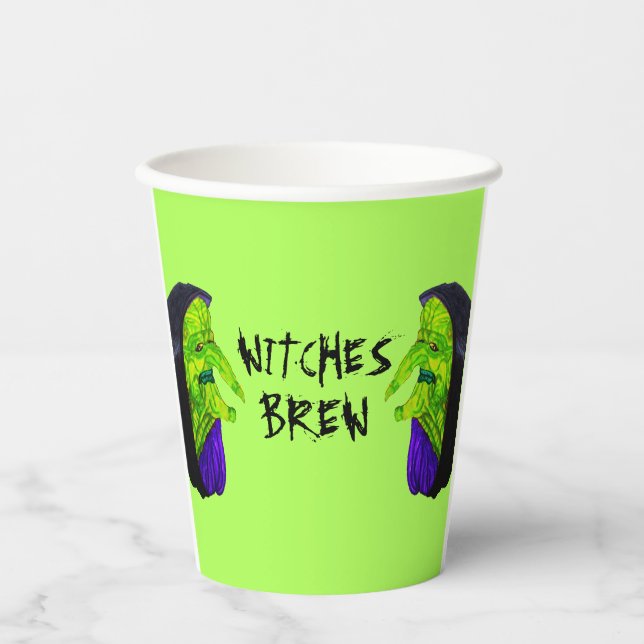 HALLOWEEN GREEN WITCHES BREW  PAPER CUPS (Front)