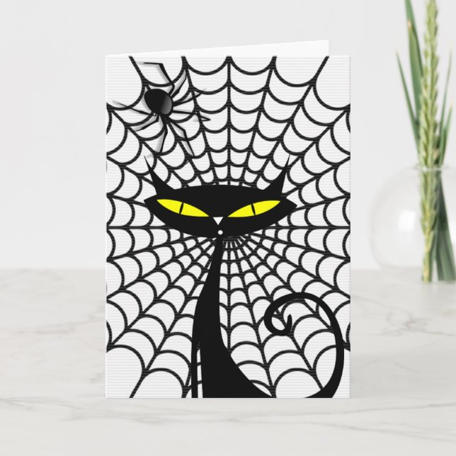 Halloween Greeting Card/Black Cat Card (Front)