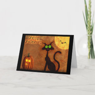 Halloween Greeting Card/Black Cat Card