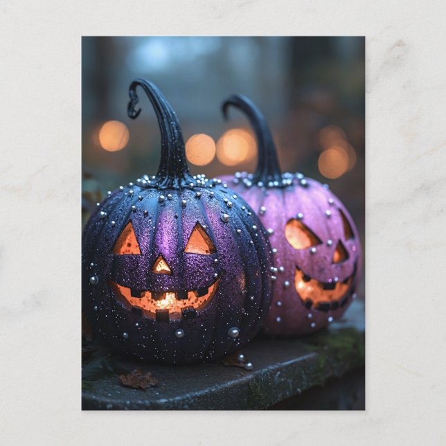 Halloween greeting card creepy pumpkin (Front)