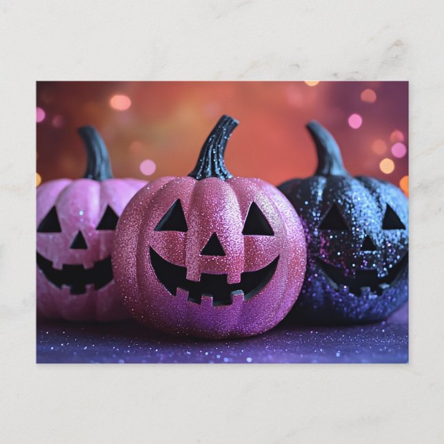 Halloween greeting card creepy pumpkin (Front)