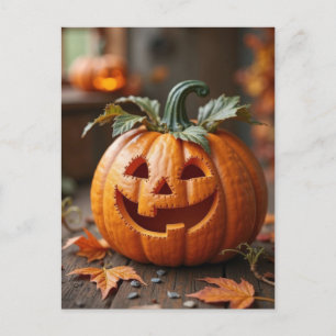 Halloween greeting card creepy pumpkin