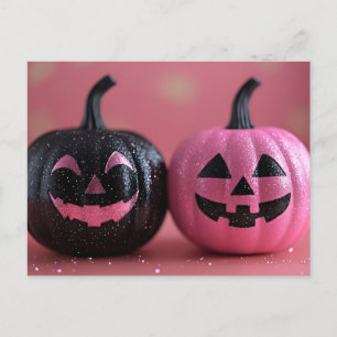 Halloween greeting card creepy pumpkin