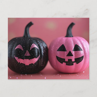 Halloween greeting card creepy pumpkin
