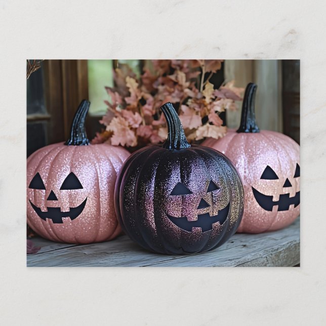 Halloween greeting card creepy pumpkin (Front)