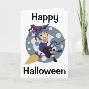 Halloween Greeting Card/Cute Witch Card