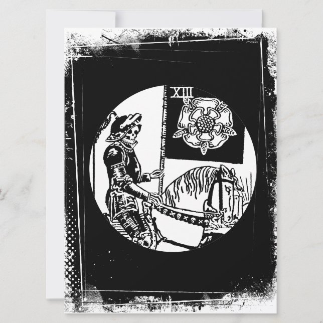 Halloween Greeting card Tarot Card Death on horse (Front)