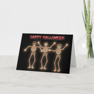 Halloween Greeting Card with Dancing Skull's