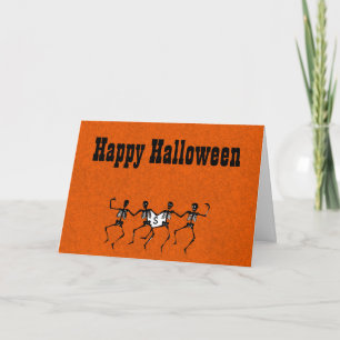 Halloween Greeting Card with Dancing Skull's