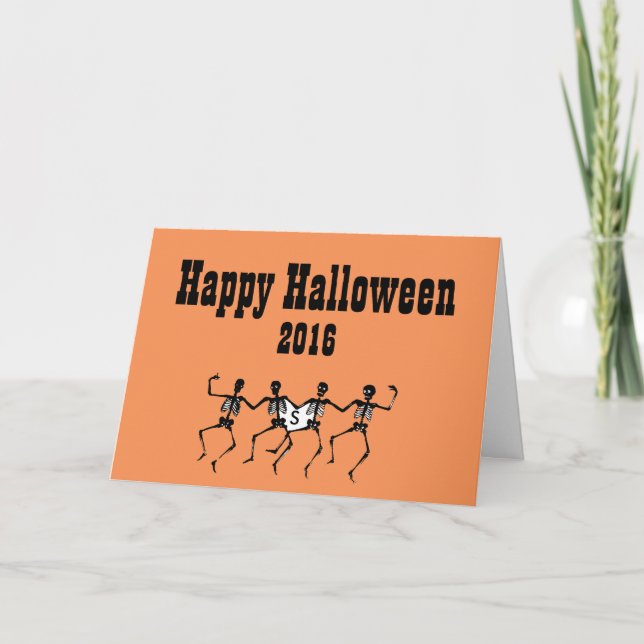 Halloween Greeting Card with Dancing Skull's (Front)