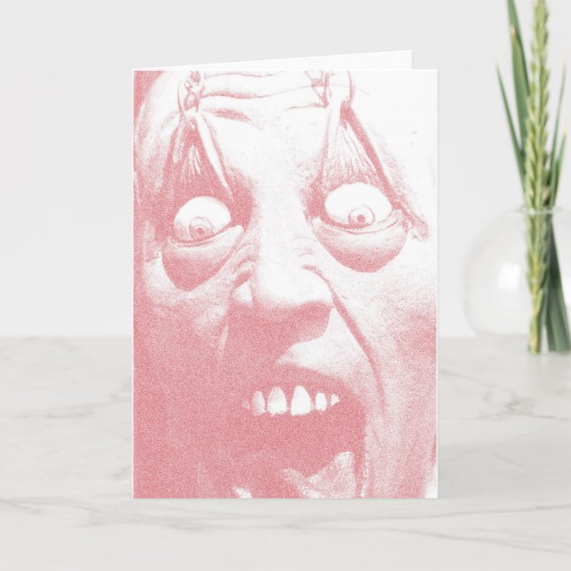 Halloween Greeting Card Zombie Face (Front)