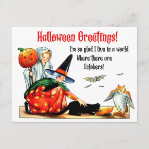 Halloween Greeting with Inspiring Quote Postcard