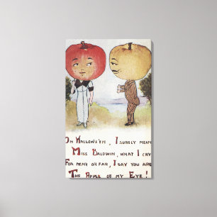 Halloween GreetingApple Heads Canvas Print