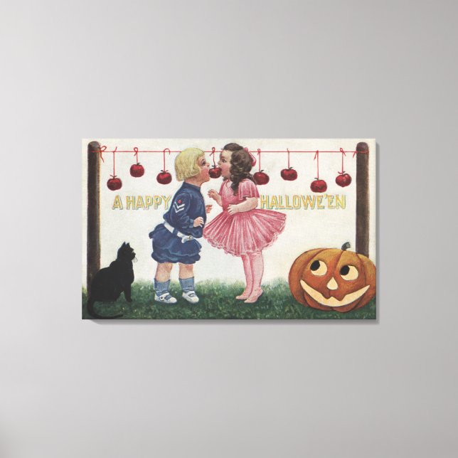 Halloween GreetingApples on String Canvas Print (Front)