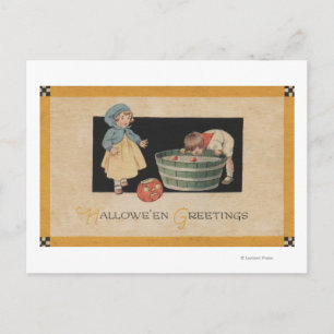 Halloween GreetingBobbing for Apples Postcard