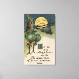 Halloween GreetingCabbage Anthropomorphism Canvas Print