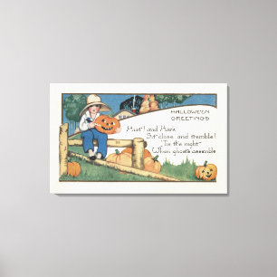 Halloween GreetingHist and Hark Canvas Print
