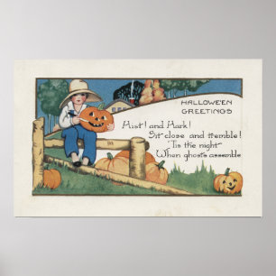 Halloween GreetingHist and Hark Poster