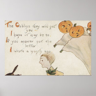 Halloween GreetingJack-O-Lantern Ghosts Poster