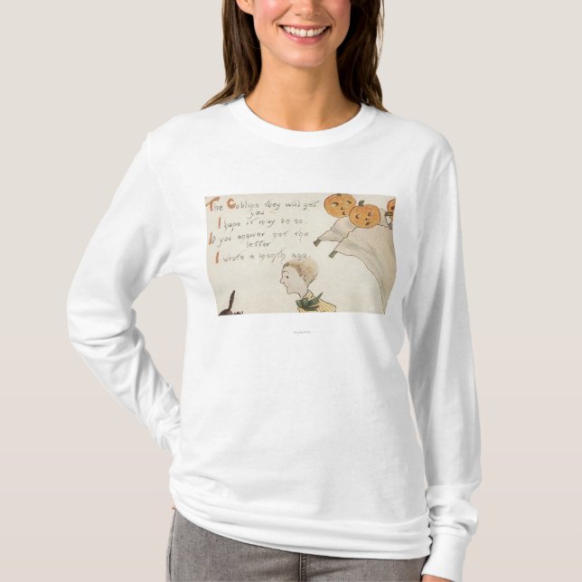 Halloween GreetingJack-O-Lantern Ghosts T-Shirt (Front)