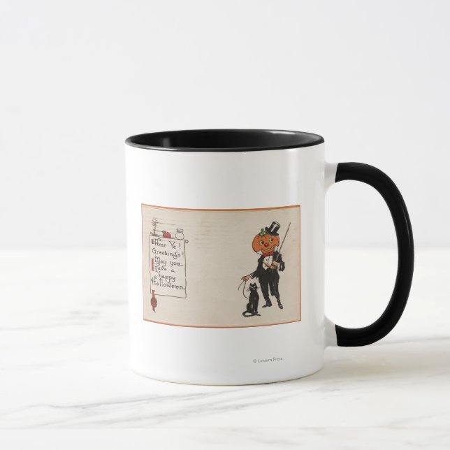 Halloween GreetingJack-O-Lantern in Tux Mug (Right)