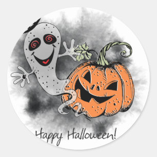Halloween Greetings Classic Round Sticker