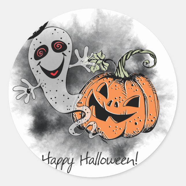 Halloween Greetings Classic Round Sticker (Front)