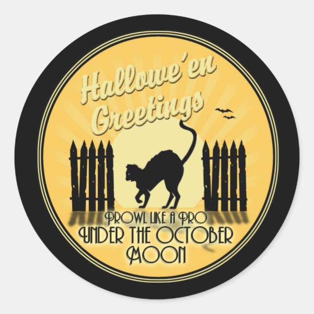 Hallowe'en Greetings Classic Round Sticker (Front)