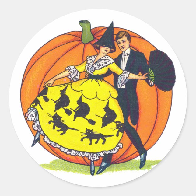 Hallowe'en Greetings Classic Round Sticker (Front)