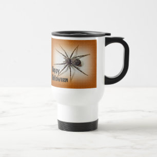 Halloween Greetings - Dolomedes tenebrosus Spider Travel Mug