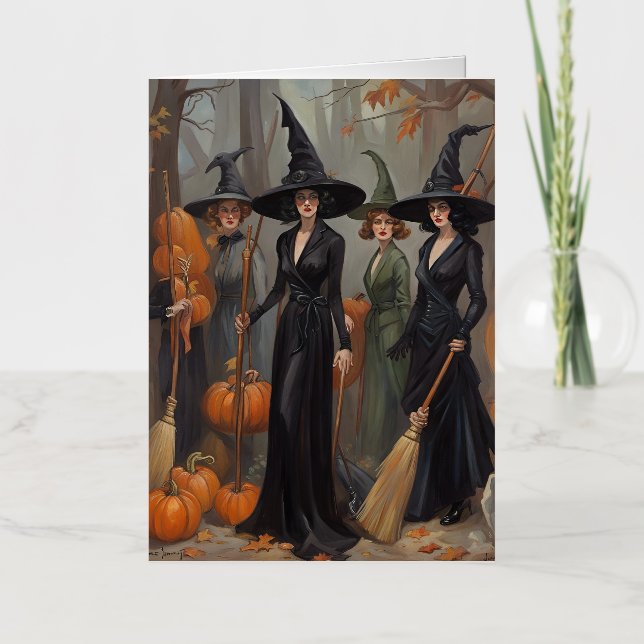 Halloween Greetings from Your Local Witches Coven  Foil Holiday Card (Front)