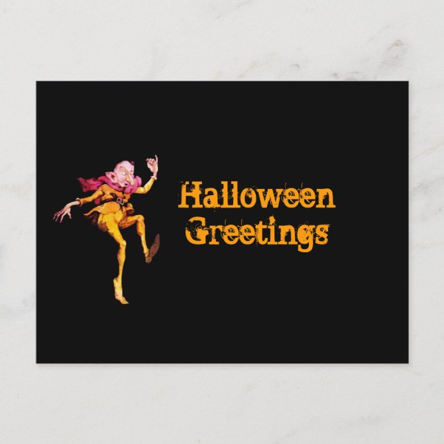Halloween Greetings Goblin Postcard (Front)
