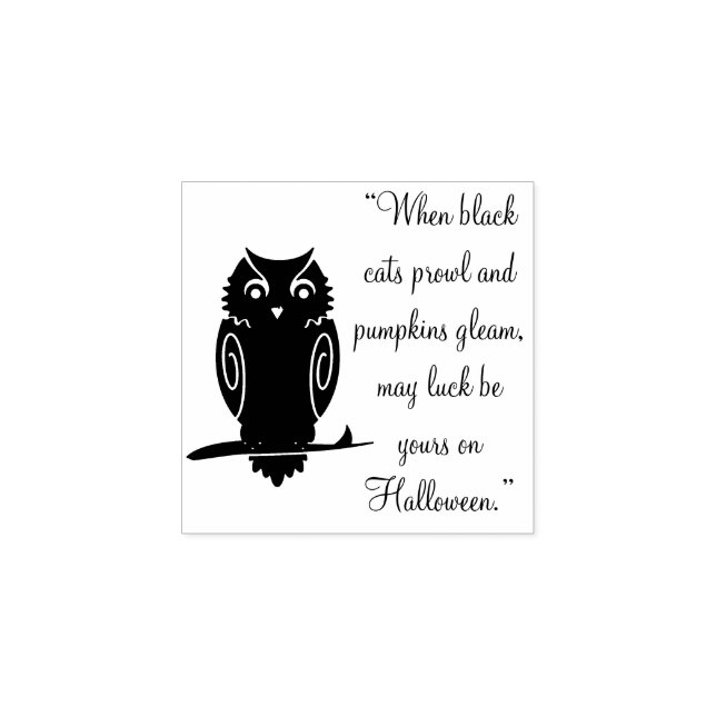 Halloween Greetings Owl  Rubber Stamp (Imprint)