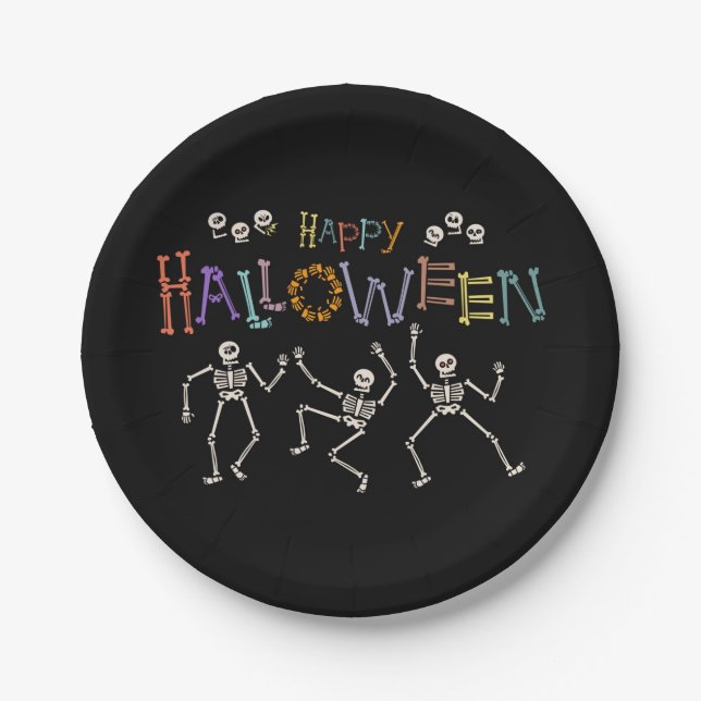 Halloween Greetings Paper Plate (Front)