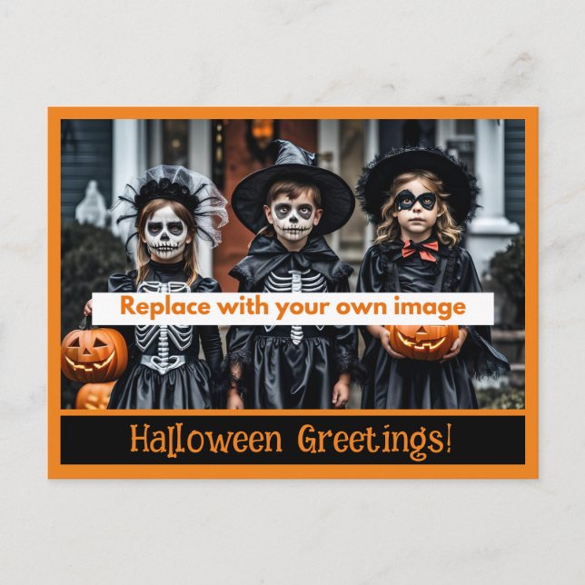 Halloween Greetings Photo Postcards (Front)
