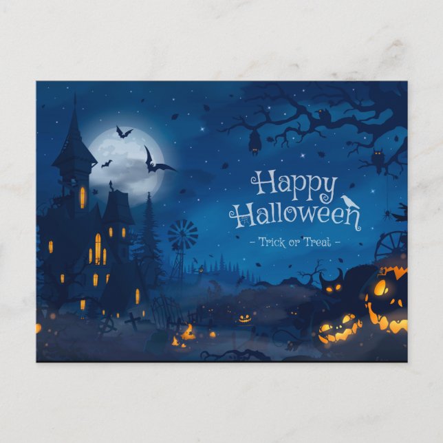 Halloween Greetings Postcard (Front)
